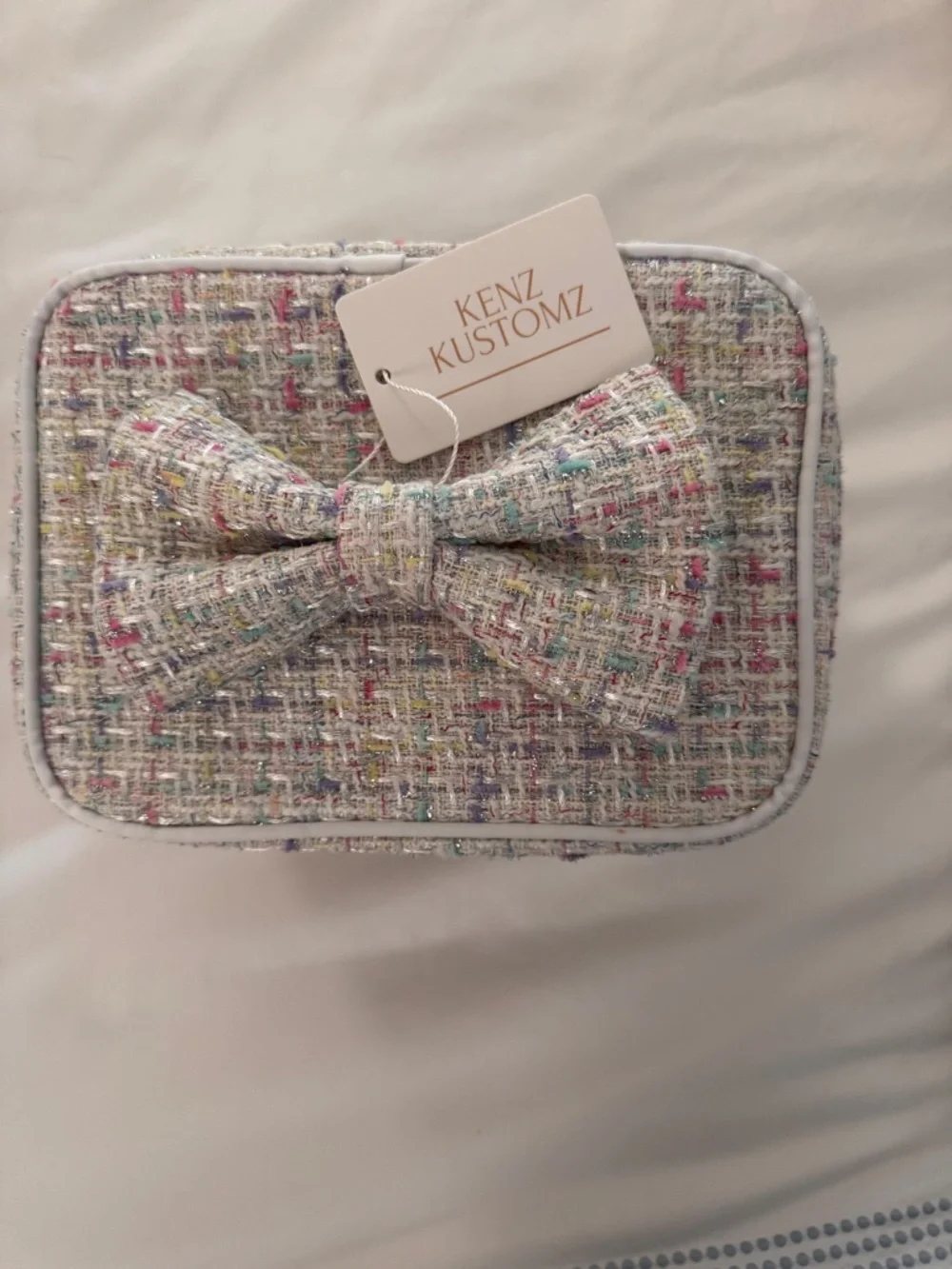 NWT Tweed Pastel Makeup Train Case